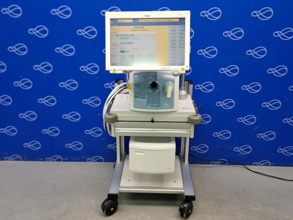 Draeger Evita Infinity V500 Ventilator with Infinity C500 Monitor on Trolley