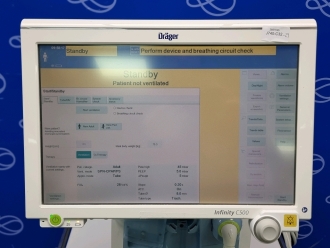 Draeger Evita Infinity V500 Ventilator with Infinity C500 Monitor on Trolley - 4