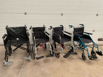 4 x Folding Transit Wheelchairs