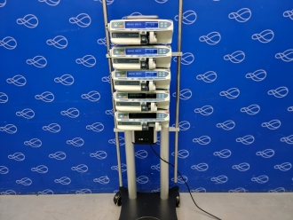 5 x Carefusion Alaris CC Guardrails Plus Syringe Pump on Carefusion Alaris DS Docking Station & Trolley