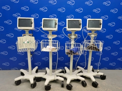 4 x Philips SureSigns VS4 Patient Monitor on Rollstand