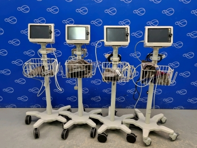 4 x Philips SureSigns VS4 Patient Monitor on Rollstand