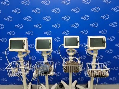 4 x Philips SureSigns VS4 Patient Monitor on Rollstand