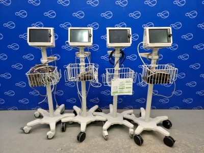 4 x Philips SureSigns VS4 Patient Monitor on Rollstand