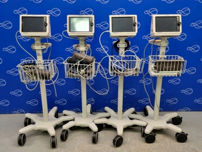 4 x Philips SureSigns VS4 Patient Monitor on Rollstand