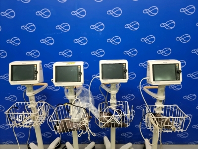 4 x Philips SureSigns VS4 Patient Monitor on Rollstand