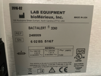 BioMerieux BacT/Alert 3D60 Blood Culture Analyser - 6