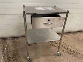 SS 2-Tier 1-Drawer Trolley