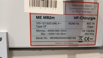 KLS MartÃ­n ME MB 2 HF-Chirurgie Electrosurgery Unit - 5