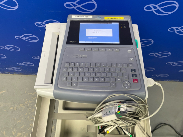 GE MAC1600 ECG Recorder on Trolley