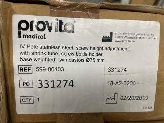 3 x Provita Medical IV Rollstands