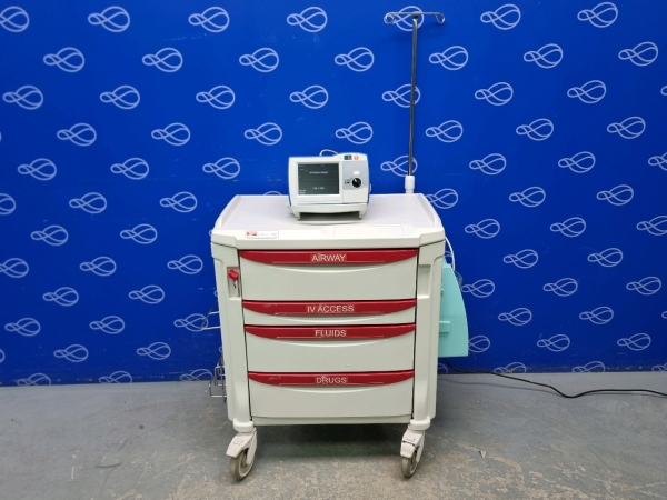 Zoll R-Series Plus Defibrillator on Metro Flexline Crash Trolley