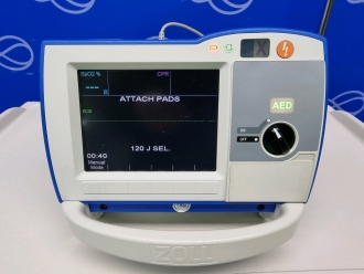 Zoll R-Series Plus Defibrillator on Metro Flexline Crash Trolley - 2