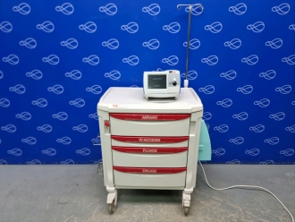 Zoll R-Series Plus Defibrillator on Metro Flexline Crash Trolley