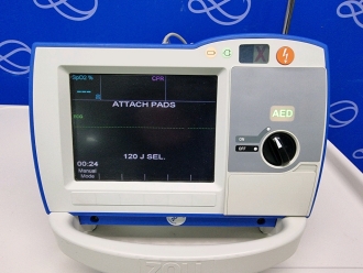 Zoll R-Series Plus Defibrillator on Metro Flexline Crash Trolley - 2