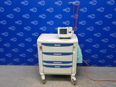 Zoll R-Series Plus Defibrillator on Metro Flexline Crash Trolley