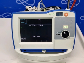 Zoll R-Series Plus Defibrillator on Metro Flexline Crash Trolley - 2