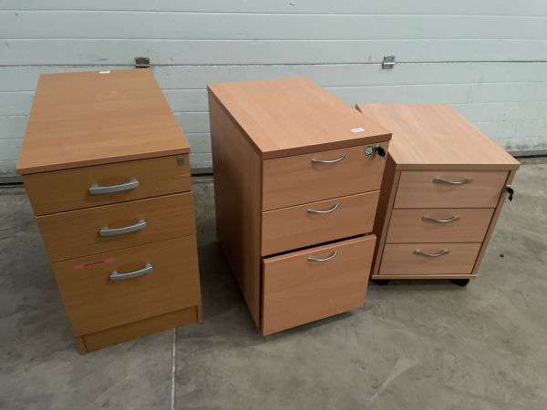 3 x 3-Drawer Cabinets