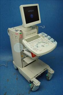 Hitachi EUB 7000 Diagnostic Ultrasound - Damage to Side Panels and Missing Knob on Control Panel *Powers Up* - 3