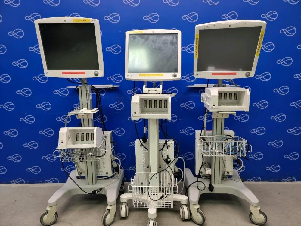 Patient Monitoring Upgrade Rack 3 x GE Carescape B850 Patient Monitor with 3 x D19KT Display and 3 x F5 ...