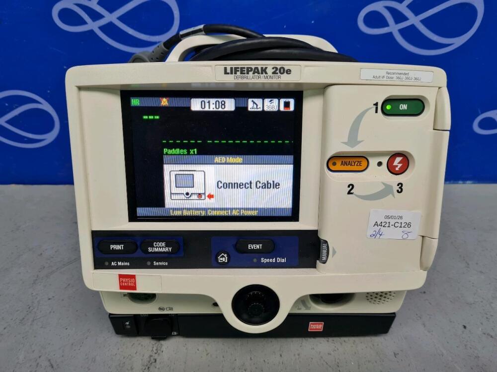 3 x Physio Control Lifepak 20e Defibrillator with Code Management Module