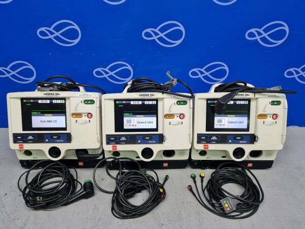3 x Physio Control Lifepak 20e Defibrillator with Code Management Module