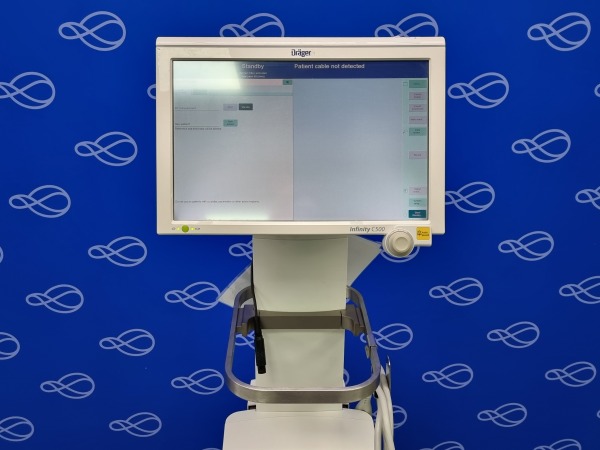 Draeger Infinity C500 Monitor on Rollstand with Draeger PulmoVista 500 Lung Ventilation Imaging Unit