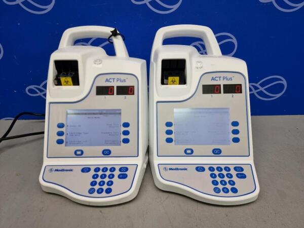 2 x Medtronic ACT Plus Automated Coagulation Timer