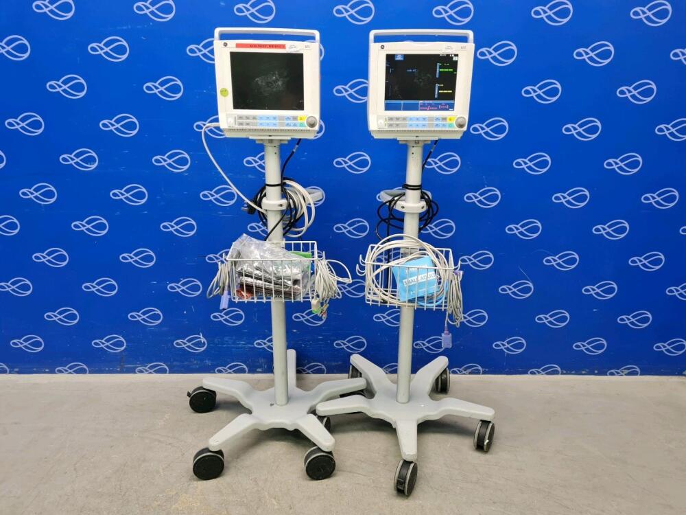 2 x GE B20 Patient Monitor on Rollstand