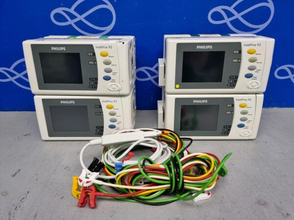 4 x Philips IntelliVue X2 Patient Transport Monitor / Module