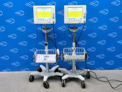 2 x Deltex Medical Cardio Q ODM+ Monitor on Rollstand