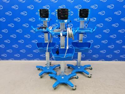 3 x Carescape V100 Dinamap Vital Signs Monitor on Rollstand