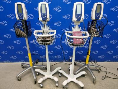 4 x Welch Allyn Spot Vital Signs Monitor on Rollstand