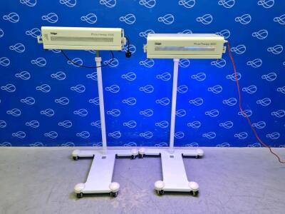 2 x Draeger Photo-Therapy 4000 Lamp on Rollstand