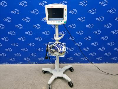 GE Datex-Ohmeda F-FM-00 Patient Monitor on Rollstand