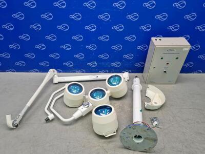 Brandon Medical Galaxy Ultra Ceiling Mounted Operating Lights with Brandon Medical WMCPS Control Panel