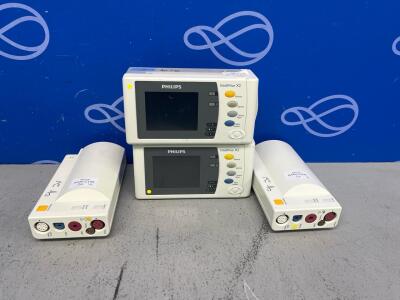 2 x Philips X2 Transport Modules & 2 x Philips M3001A Patient Module
