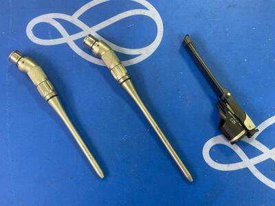 2 x Stryker Angled Attachments & 1 x Handswitch in Sterilisation Tray