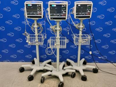 3 x GE Carescape B450 Monitor on Rollstand