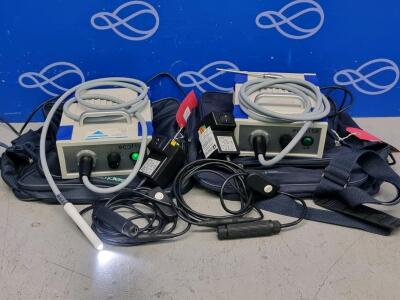 2 x Sapimed Ecolite Light Source, 2 x Heine E7 Light Source