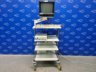 Olympus OTV-S5 Video Processor and Sony CRT Monitor on Olympus Keymed Video Trolley