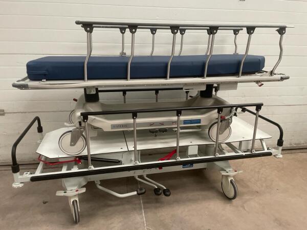 1 x Promotal & 1 x Steris Hausted Horizon Hydraulic Patient Trolleys