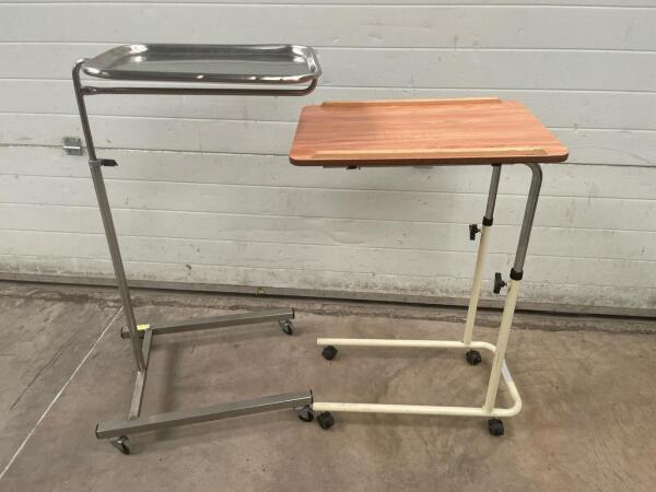 2 x Overbed Tables Unbranded