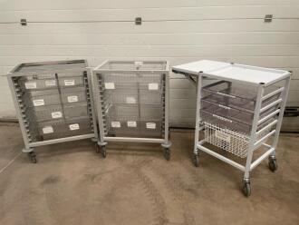 3 x Gratnells Trolleys