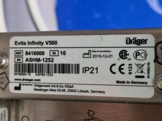 Draeger Evita Infinity V500 Ventilator with Infinity C500 Monitor - 3