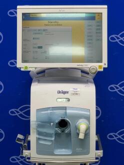 Draeger Evita Infinity V500 Ventilator with Infinity C500 Monitor on Trolley - 2