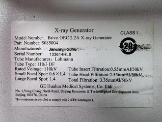 GE Brivo Plus OEC 865 C-Arm Image Intensifier - HDD removed - 12