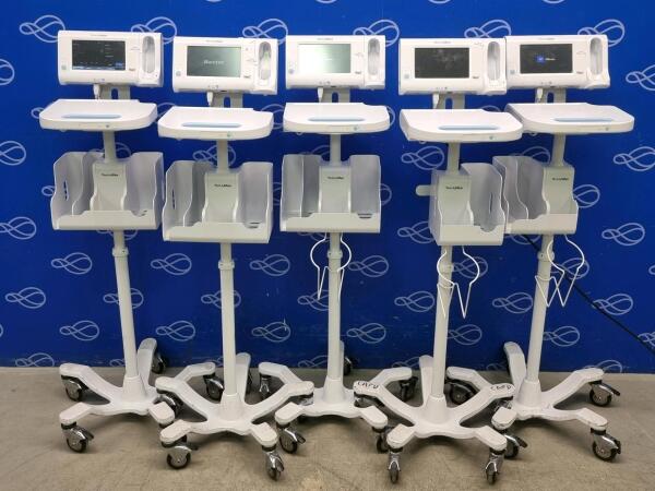5 x Welch Allyn Connex Monitor and Welch Allyn Accessory Power Management Unit on Rollstand