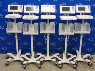 5 x Welch Allyn Connex Monitor and Welch Allyn Accessory Power Management Unit on Rollstand