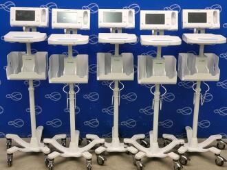 5 x Welch Allyn Connex Monitor and Welch Allyn Accessory Power Management Unit on Rollstand